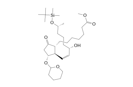 Prost-13-en-1-oic acid, 19-[[(1,1-dimethylethyl)dimethylsilyl]oxy]-15-hydroxy-9-oxo-11-[(tetrahydro-2H-pyran-2-yl)oxy]-, methyl ester, (11.alpha.,13Z,15S,19R)-(.+-.)-