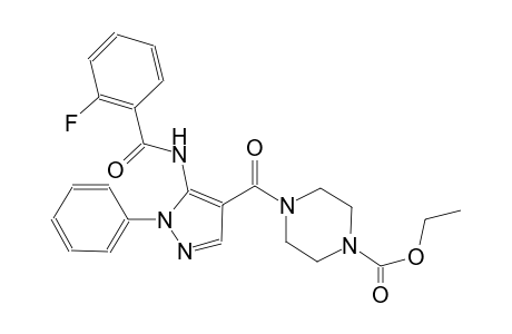 1-piperazinecarboxylic acid, 4-[[5-[(2-fluorobenzoyl)amino]-1-phenyl-1H-pyrazol-4-yl]carbonyl]-, ethyl ester