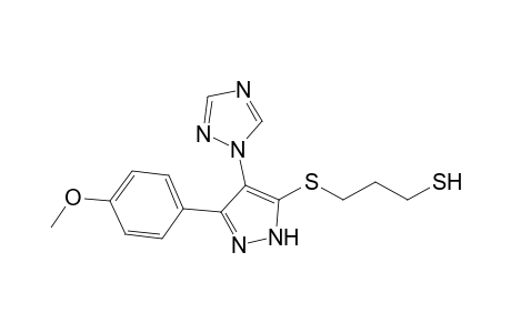 3-[[5-(4-methoxyphenyl)-4-(1,2,4-triazol-1-yl)-1H-pyrazol-3-yl]sulfanyl]propane-1-thiol