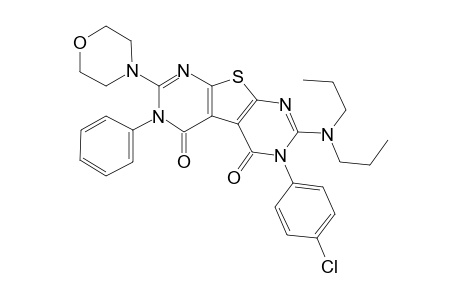 2-(Di-n-propylamino)-3-(4-chlorophenyl)-6-phenyl-7-(4-morpholinyl)thieno[2,3-d:5,4-d']dipyrimidine-4,5(3H,6H)-dione