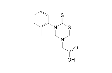 [5-(2-Methylphenyl)-6-thioxo-1,3,5-thiadiazinan-3-yl]acetic acid