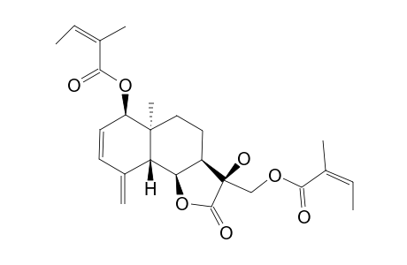 (Z)-2-methylbut-2-enoic acid [(3S,3aR,5aS,6R,9aR,9bS)-3-hydroxy-2-keto-5a-methyl-6-[(Z)-2-methylbut-2-enoyl]oxy-9-methylene-3a,4,5,6,9a,9b-hexahydrobenzo[g]benzofuran-3-yl]methyl ester