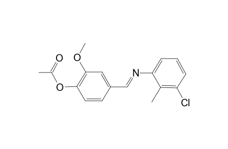 4-((E)-[(3-Chloro-2-methylphenyl)imino]methyl)-2-methoxyphenyl acetate