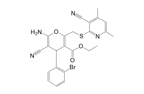 4H-pyran-3-carboxylic acid, 6-amino-4-(2-bromophenyl)-5-cyano-2-[[(3-cyano-4,6-dimethyl-2-pyridinyl)thio]methyl]-, ethyl ester