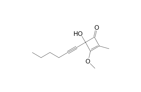 4-(1-Hexynyl)-4-hydroxy-3-methoxy-2-methyl-2-cyclobuten-1-one