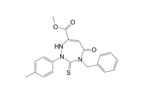 4-Benzyl-2-(4'-methylphenyl)-5-oxo-3-thioxo-2,3,4,5-tetrahydro-1H-1,2,4-triazepine-7-carboxylic acid methyl ester