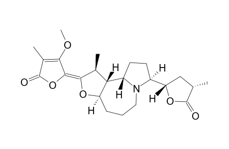 PROTOSTEMONINE;4-METHOXY-3-METHYL-5-[(2Z,3AR)-1T-METHYL-8T-[(2S)-4C-METHYL-5-OXO-TETRAHYDROFURAN-2R-YL]-(3AR,10AT,10BT)-DECAHYDRO-2H-FURO-[3,2-C]-P