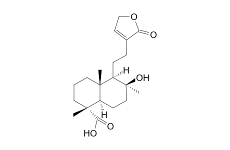 Leonotinic acid [15,16-epoxy-8.beta.-hydroxy-16-ketolabd-13-en-19-oic acid ]
