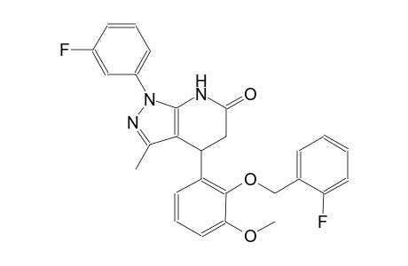6H-pyrazolo[3,4-b]pyridin-6-one, 1-(3-fluorophenyl)-4-[2-[(2-fluorophenyl)methoxy]-3-methoxyphenyl]-1,4,5,7-tetrahydro-3-methyl-