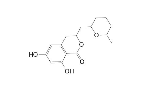 1H-2-Benzopyran-1-one, 3,4-dihydro-6,8-dihydroxy-3-[(tetrahydro-6-methyl-2H-pyran-2-yl)methyl]-