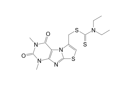 Carbamodithioic acid, diethyl-, (1,2,3,4-tetrahydro-1,3-dimethyl-2,4-dioxothiazolo[2,3-f]purin-6-yl)methyl ester