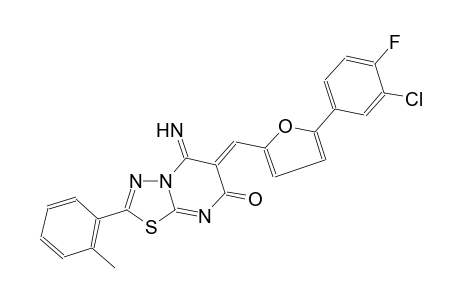 (6Z)-6-{[5-(3-chloro-4-fluorophenyl)-2-furyl]methylene}-5-imino-2-(2-methylphenyl)-5,6-dihydro-7H-[1,3,4]thiadiazolo[3,2-a]pyrimidin-7-one