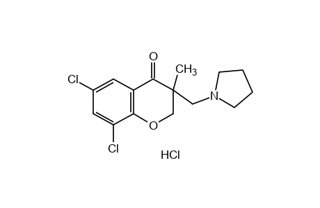 6,8-dichloro-3-methyl-3-[(1-pyrrolidinyl)methyl]-4-chromanone, hydrochloride