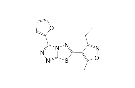 [1,2,4]triazolo[3,4-b][1,3,4]thiadiazole, 6-(3-ethyl-5-methyl-4-isoxazolyl)-3-(2-furanyl)-