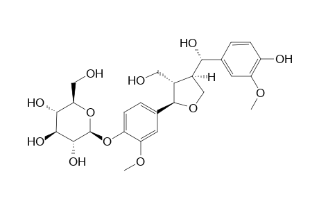 rel-2-Methoxy-4-{(2R,3S,4R)-tetrahydro-4-[(S)-hydroxy(4-hydroxy-3-methoxyphenyl)methyl]-3-(hydroxymethyl)furan-2-yl}phenyl beta-d-Glucopyranoside