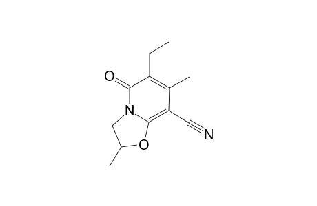 5H-Oxazolo[3,2-a]pyridine-8-carbonitrile, 6-ethyl-2,3-dihydro-2,7-dimethyl-5-oxo-