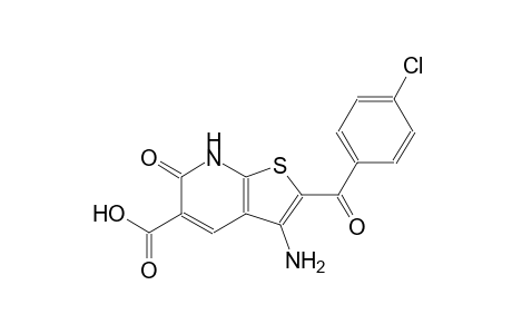 thieno[2,3-b]pyridine-5-carboxylic acid, 3-amino-2-(4-chlorobenzoyl)-6,7-dihydro-6-oxo-