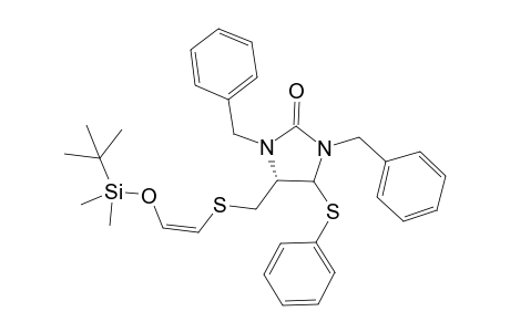 (S)-1,3-Dibenzyl-2-oxo-5-[(3E,3Z)-4-tert-butyldimethylsilyloxy-2-thiabut-3-enyl]-4-phenylthioimidazolidine