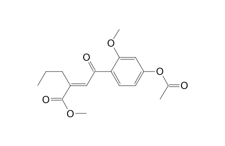 3-Methoxycarbonyl-1-(4-acetoxy-2-methoxyphenyl)-2-hexenone