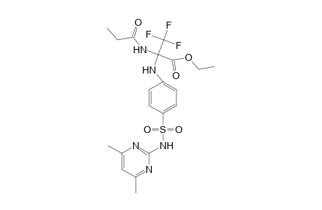Ethyl 2-[4-(4,6-dimethylpyrimidin-2-ylsulfamoyl)anilino]-3,3,3-trifluoro-2-propionamidopropionate