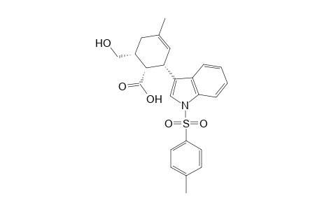 3-Cyclohexene-1-carboxylic acid, 6-(hydroxymethyl)-4-methyl-2-[1-[(4-methylphenyl)sulfonyl]-1H-indol-3-yl]-, (1.alpha.,2.alpha.,6.alpha.)-(.+-.)-