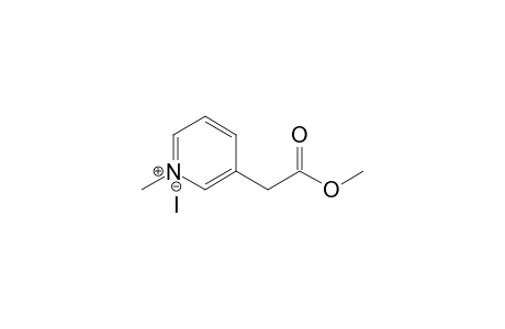 Pyridinium, 3-(2-methoxy-2-oxoethyl)-1-methyl-, iodide