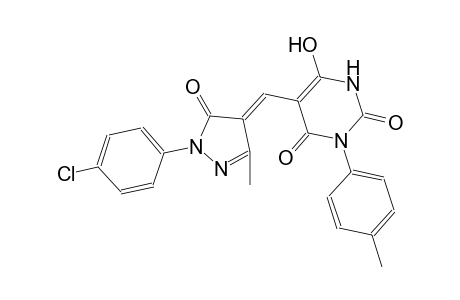 5-{(E)-[1-(4-chlorophenyl)-3-methyl-5-oxo-1,5-dihydro-4H-pyrazol-4-ylidene]methyl}-6-hydroxy-3-(4-methylphenyl)-2,4(1H,3H)-pyrimidinedione