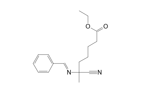 Heptanoic acid, 6-cyano-6-[(phenylmethylene)amino]-, ethyl ester
