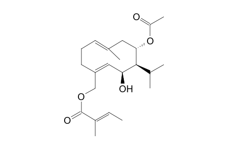 8.alpha.-Acetyl-1.beta.-H,5.beta.-H,7.alpha.-H-15-(angeloyloxy)-6.beta.-hydroxygermacrane