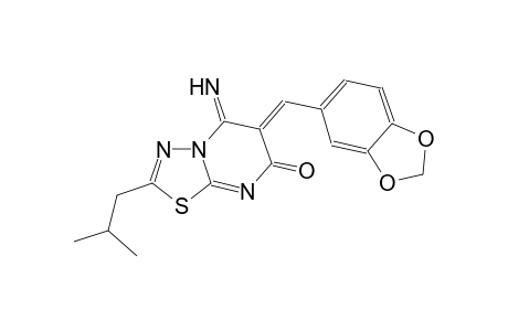7H-[1,3,4]thiadiazolo[3,2-a]pyrimidin-7-one, 6-(1,3-benzodioxol-5-ylmethylene)-5,6-dihydro-5-imino-2-(2-methylpropyl)-, (6Z)-