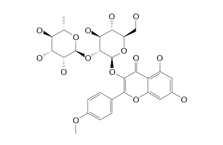 KAEMPFERIDE-3-O-NEOHESPERIDOSIDE;3-[[2-O-(6-DEOXY-ALPHA-L-MANNOPYRANOSYL)-BETA-D-GLUCOPYRANOSYL]-OXY]-5,7-DIHYDROXY-2-(4-METHOXYPHENYL)-4H-1-BENZOP