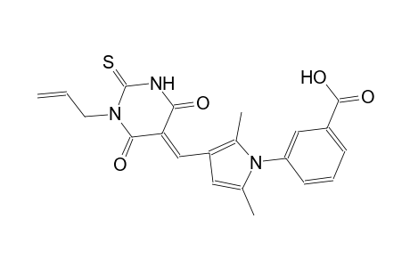 3-{3-[(E)-(1-allyl-4,6-dioxo-2-thioxotetrahydro-5(2H)-pyrimidinylidene)methyl]-2,5-dimethyl-1H-pyrrol-1-yl}benzoic acid