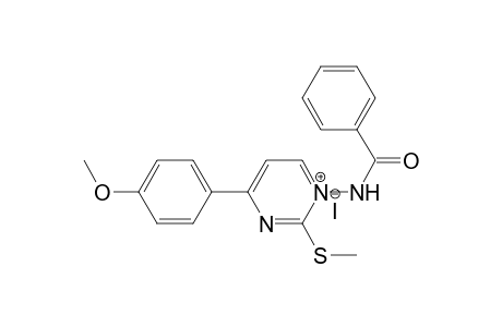 1-Benzoylamino-4-(p-methoxyphenyl)-2-methylthiopyrimidinium iodide