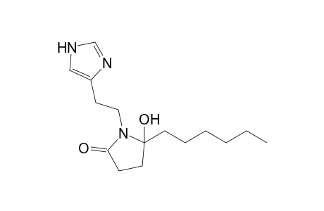 5-Hexyl-1-[2-(1H-imidazol-5-yl)ethyl]-5-oxidanyl-pyrrolidin-2-one