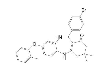3,3-Dimethyl-8-[(o-methyl)phenoxy]-11-[(p-bromo)phenyl]-2,3,4,5,10,11-hexahydro-1H-dibenzo[b,e][1,4]diazepin-1-one