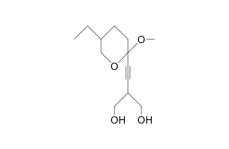 2-(4-Hydroxy-3-hydroxymethyl-but-1-ynyl)-5-ethyl-2-methoxy-tetrahydropyran