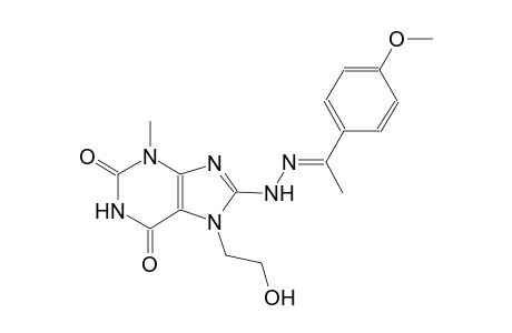 7-(2-hydroxyethyl)-8-{(2E)-2-[1-(4-methoxyphenyl)ethylidene]hydrazino}-3-methyl-3,7-dihydro-1H-purine-2,6-dione