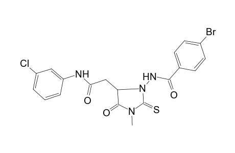 4-Bromanyl-N-[5-[2-[(3-chlorophenyl)amino]-2-oxidanylidene-ethyl]-3-methyl-4-oxidanylidene-2-sulfanylidene-imidazolidin-1-yl]benzamide