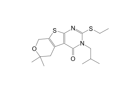 2-(ethylsulfanyl)-3-isobutyl-6,6-dimethyl-3,5,6,8-tetrahydro-4H-pyrano[4',3':4,5]thieno[2,3-d]pyrimidin-4-one
