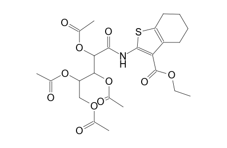 Benzothiophene-3-carboxylic acid, 4,5,6,7-tetrahydro-2-(2,3,4,5-tetraacetoxypentanoylamino)-, ethyl ester