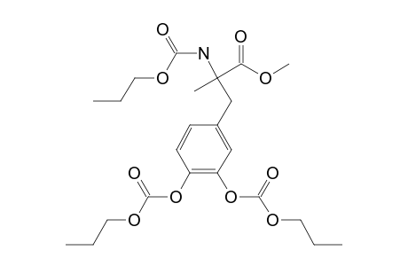 3-(3,4-Dihydroxyphenyl)-2-methyl-L-alanine, N,o,o'-tri(N-propyloxycarbonyl)-, methyl ester