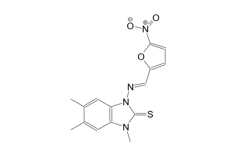 1,5,6-trimethyl-3-{[(E)-(5-nitro-2-furyl)methylidene]amino}-1,3-dihydro-2H-benzimidazole-2-thione