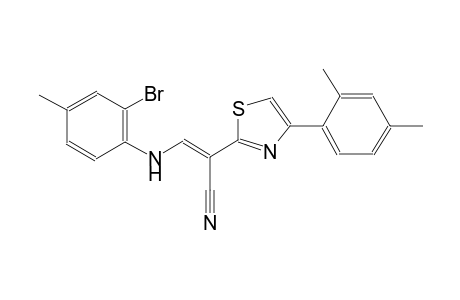 (2E)-3-(2-bromo-4-methylanilino)-2-[4-(2,4-dimethylphenyl)-1,3-thiazol-2-yl]-2-propenenitrile