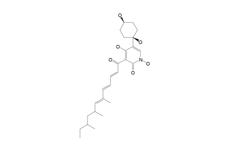 MILITARINONE-A;(-)-CIS-5-(1,4-DIHYDROXYCYCLOHEXYL)-1,4-DIHYDROXY-3-[(2E,4E,6E)-6,8,10-TRIMETHYL-2,4,6-DODECATRIENOYL]-2(1H)-PYRIDINONE