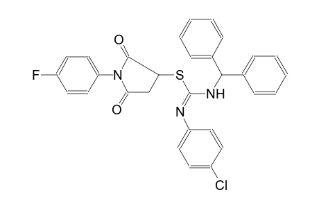 carbamimidothioic acid, N'-(4-chlorophenyl)-N-(diphenylmethyl)-, 1-(4-fluorophenyl)-2,5-dioxo-3-pyrrolidinyl ester