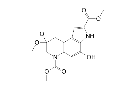 Methyl -3,7,8,9-Tetrahydro-8,8-dimethoxy-4-hydroxy-6-(methoxycarbonyl)-6H-pyrrolo[3,2-f]quinoline-2-carboxylate