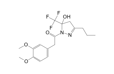 1-[(3,4-dimethoxyphenyl)acetyl]-3-propyl-5-(trifluoromethyl)-4,5-dihydro-1H-pyrazol-5-ol