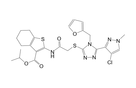 isopropyl 2-[({[5-(4-chloro-1-methyl-1H-pyrazol-3-yl)-4-(2-furylmethyl)-4H-1,2,4-triazol-3-yl]sulfanyl}acetyl)amino]-4,5,6,7-tetrahydro-1-benzothiophene-3-carboxylate