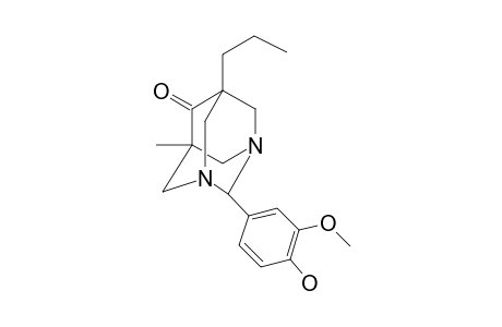 Tricyclo[3.3.1.1(3,7)]decan-6-one, 2-(4-hydroxy-3-methoxyphenyl)-7-methyl-5-propyl-1,3-diaza-