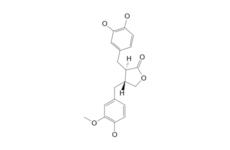 PIPERPHILIPPININ-I;(-)-(3R,4R)-3-(3,4-DIHYDROXYBENZYL)-4-(4-HYDROXY-3-METHOXYBENZYL)-DIHYDROFURAN-2(3H)-ONE